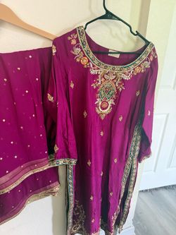 Magenta Embroidered Salwar Kameez with Dupatta