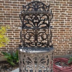 Gorgeous Vintage Cast Aluminum Outdoor Patio Bar Cabinet