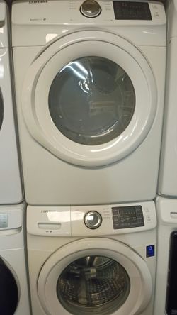 Samsung Washer & Dryer Set 4.2/7.5 cu ft White — VRT + Sensor Dry