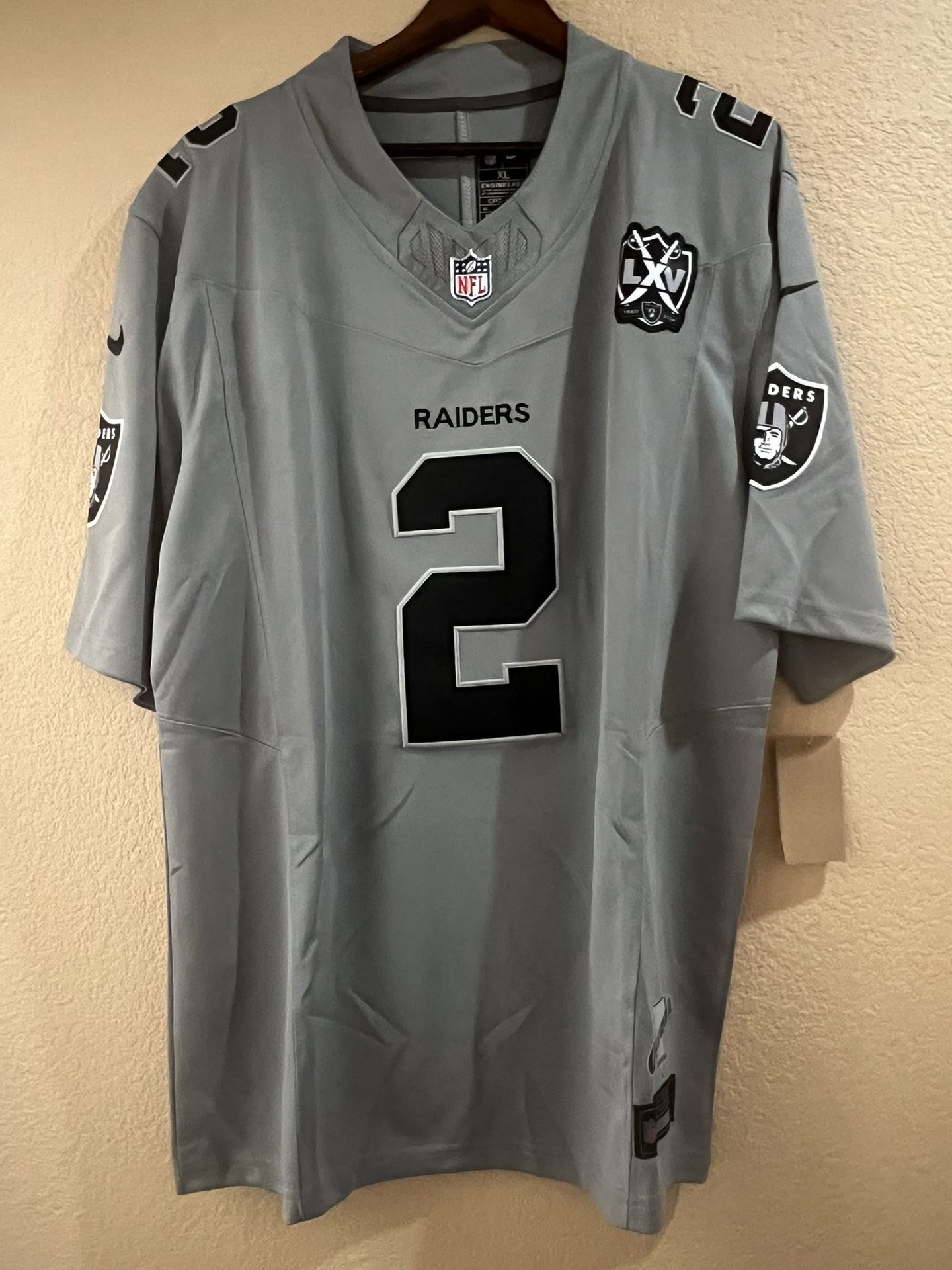 Ashton Jeanty #2 Raiders Grey Jersey Vapor Limited Edition Size XL