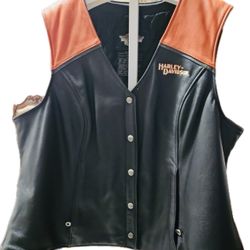 Harley Davidson Leather Vest Women's 3X