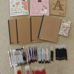 Moving sale!Office supplies/School supplies Pencil case pen Pen refills Drawing pads Notebooks