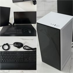 NZXT H1 Mini Gaming PC With LG & Lenovo Monitor, Razor Keyboard, Logitech Mouse Bundle Computadora
