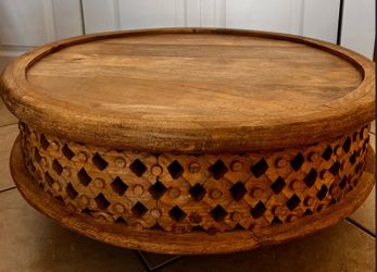 Pier 1 Imports Round Solid Wood Coffee Table