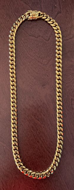 18kt. Gold Plated Cuban Link Chain 24” Inches With Matching  Bracelet 8” Inches.