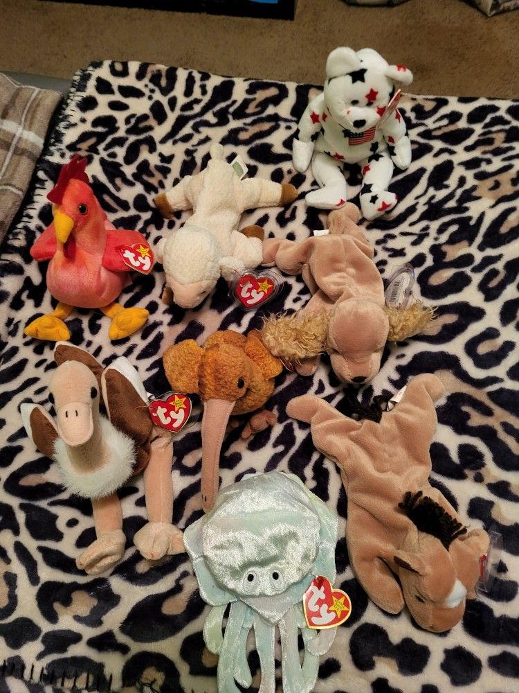 Lot Of Ty Beanie Babies Dated From 1994 To 1998