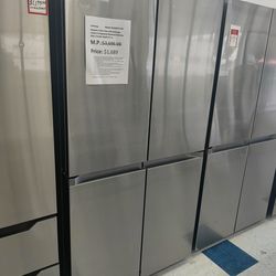 New Samsung
Bespoke Counter Depth 4-Door French Door Refrigerator 23cu.ft with AI Hybrid Cooling &Be