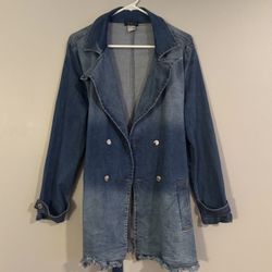 VENUS BLUE DOUBLE-BREASTED JEAN JACKET SIZE MEDIUM