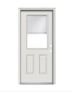 *Brand New* 32" in Half Lite/Half Glass With Blinds Prehung Entry Side Back Door Brickmould Included