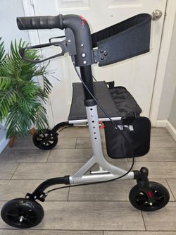 WALK MATE Rollator Walker with Seat for 5.3~7ft Tall, Height-Adjustable caminador, andador