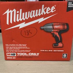 Milwaukee New 1/2” High Torque Impact Wrench M18