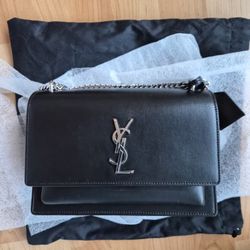 Saint Laurent Medium Sunset Bag Black