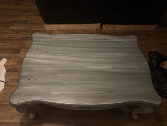 Gray Painted Wood Coffee Table