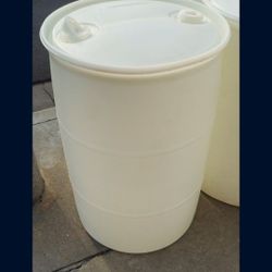 55 Gal Close Head Natural Plastic Barrel  Water Storage  Barrels  Gray Water Waste Motor Oils Liquids Tents Recycling  Gas Containers Diesel Fuel Can 