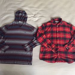 Flannel Shirt + Vans Long Sleeve Bundle Size M/L