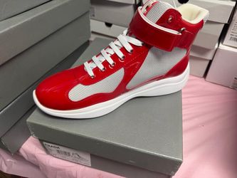Prada High-Top Sneakers Red Patent Leather
