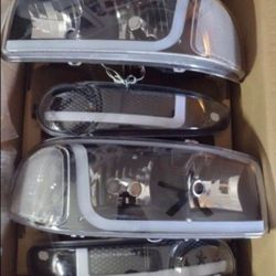 01-06 Gmc Sierra Yukon LED DRL Headlights Luces Micas Calaveras Faros Faroles Focos Headlamps 