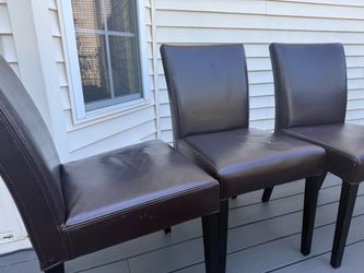 3 dinning leather chairs