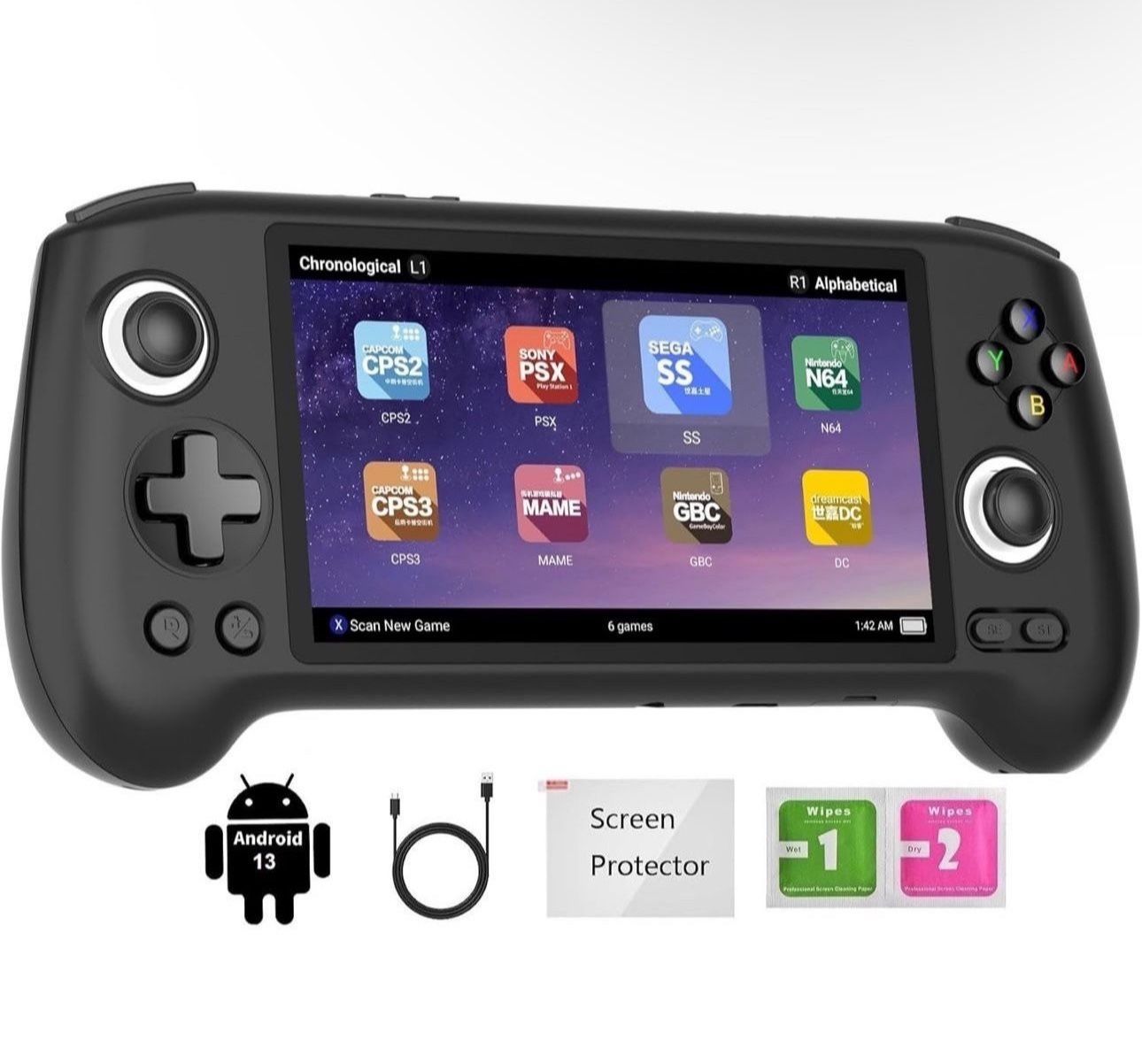 RG556 Retro Handheld Game Console, Android 13 System Unisoc T820 Processor 5.48 Touch Inch AMOLED screen 550