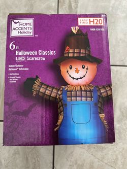 New 6 FT Fall Inflatables Scarecrow with Built-in LED
