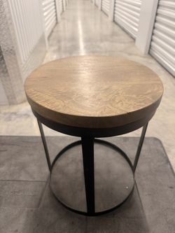 Metal and Wood End Table - 16”x13”