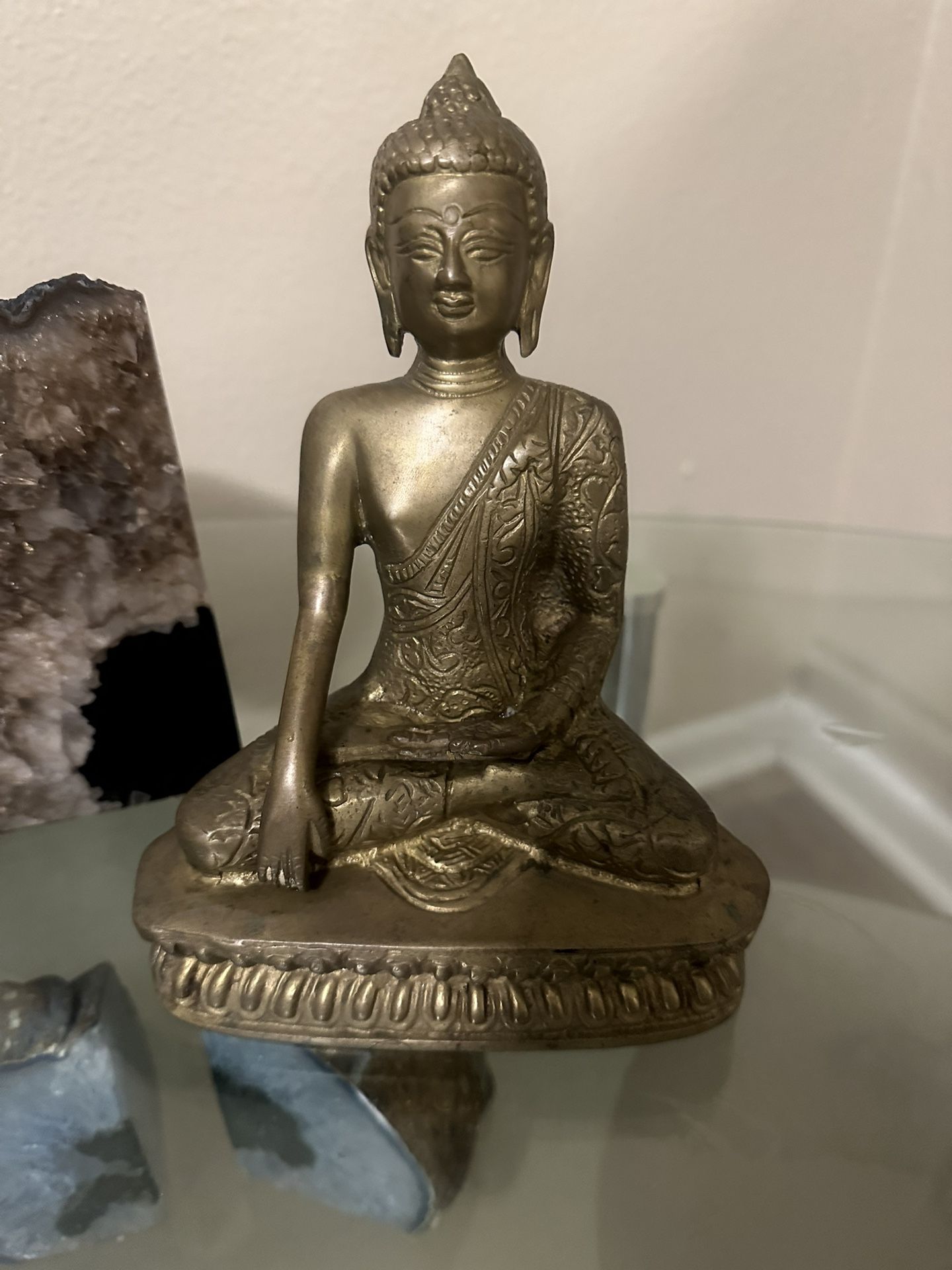 Real Brass Buddha Statue. 8 Inches