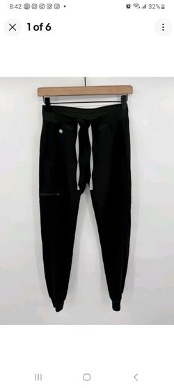 FIGS Zamora Jogger Scrub Pants Women's XXS Black Medical Pockets Workwear