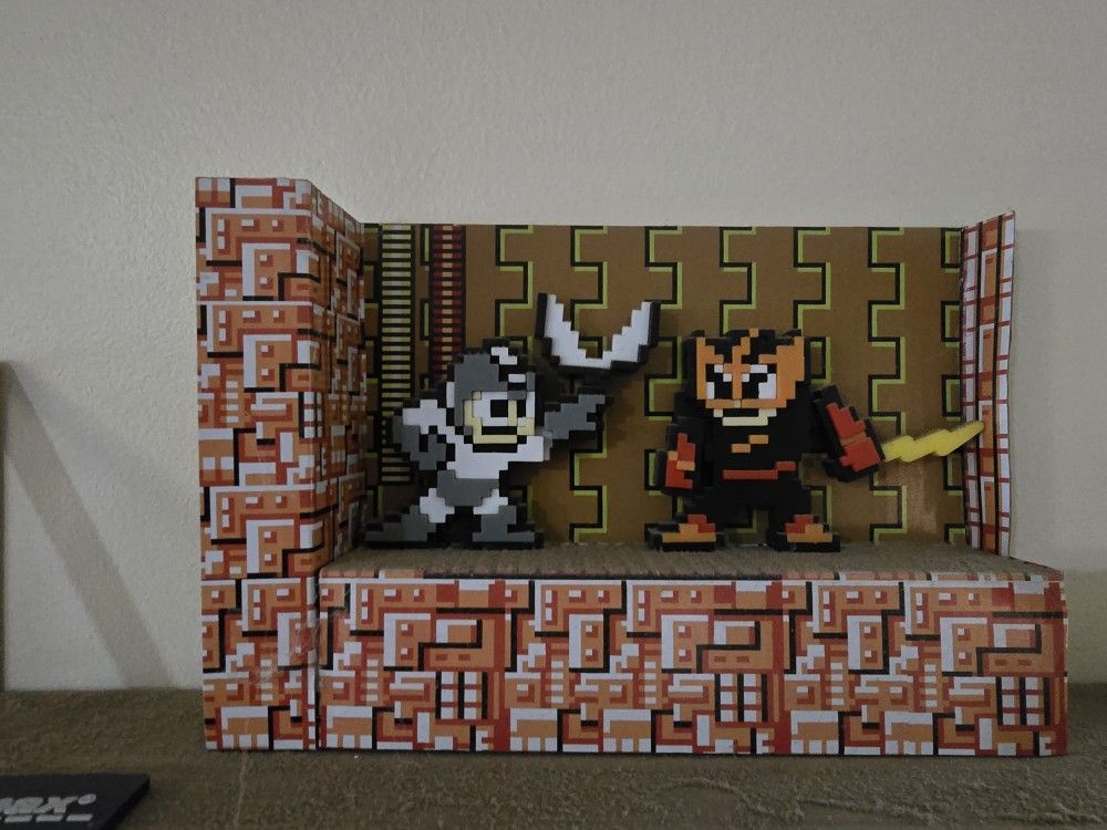 Mega Man 8-Bit Figures W/stand