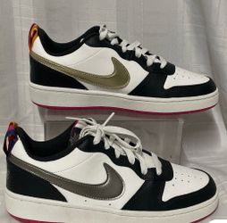 Nike Court Borough Low 2 SE Summit Youths White/Black Shoes DJ0040-100 Size 6.5Y