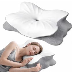 Cooling Cervical Neck Pillow for Pain Relief, Ergonomic Mellow Sleep Pillow for Neck Support | Adjustable | Memory Foam | Odorless Orthopedic Bed Pill
