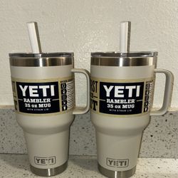 YETI 35oz Tumblers (cream) Brand New 