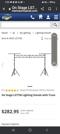 On Stage LS7730 Lighting Stands with Truss