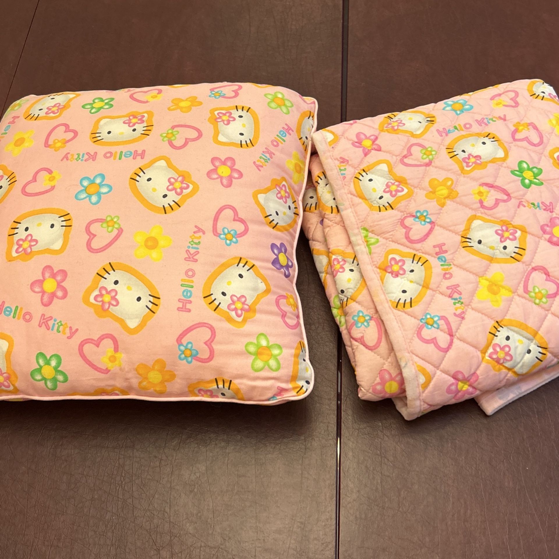 Hello Kitty Pillow And Blanket