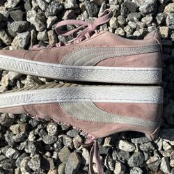 Puma Suede Classic Womens Size 11 Pink White Athletic Lifestyle Shoes Sneakers