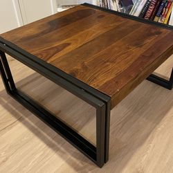 Solid Wood modern Industrial Coffee Table