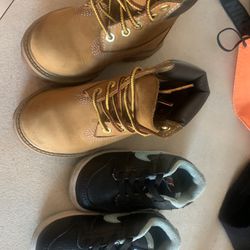 Boys 6C Timberland Boots And Nikes