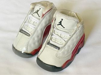 Nike Jordan 23 Vintage Baby Shoes Sneakers Retro 13 US 2C Lace Up White Red Cute