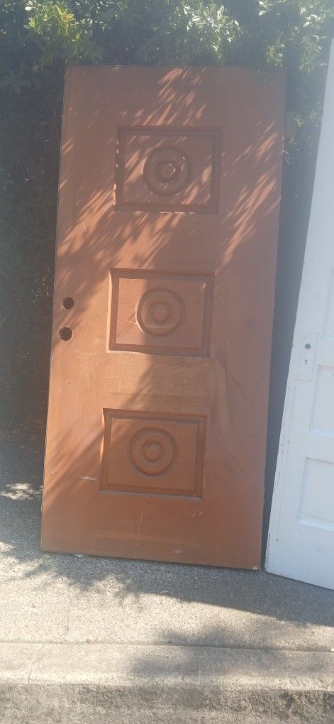 Antique Vintage Exterior Solid Wood Door In Great Shape 35 3/4