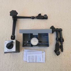 Interapid 312B-3 .0001" Dial Test Indicator w/ NOGA Magnetic Base & Holders