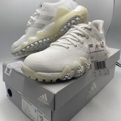 Adidas Women’s CodeChaos 22 Golf Shoe White Met Silver & Clear Pink Size 6 New