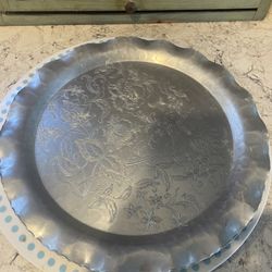 Vintage Federal Florette Design & Vintage Farberware Wrought Trays