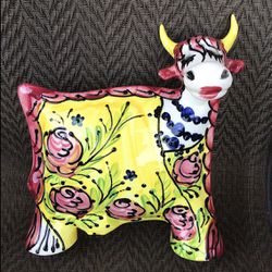 Anatoly Turov Hand Painted Ceramic Cow