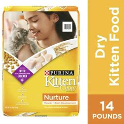Purina Kitten Chow Nurture Kitten & Cat Food, Dry Chicken Formula, 14 lb Bag