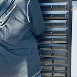 Farmhouse Vintage 13 Drawer File or Jewelry Cabinet