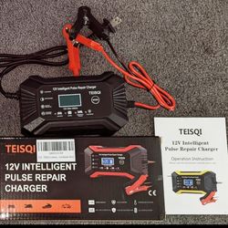 Car Battery Charger, 12V 6A Battery Charger, Trickle Charger,  and Battery Maintainer for Lead-Acid Battery Charging and Maintenance