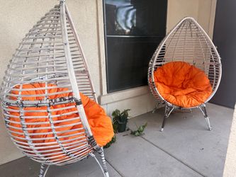 White egg chairs