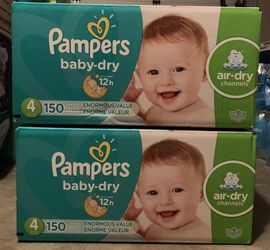 Pampers diapers size 4 (150 in a box) $45 each or both for $70