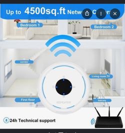 WiFi Range Extender, Coverage up to 4500sq.ft and 30 Devices, Wireless Internet Repeater and Signal Amplifier, Quick Setup A03