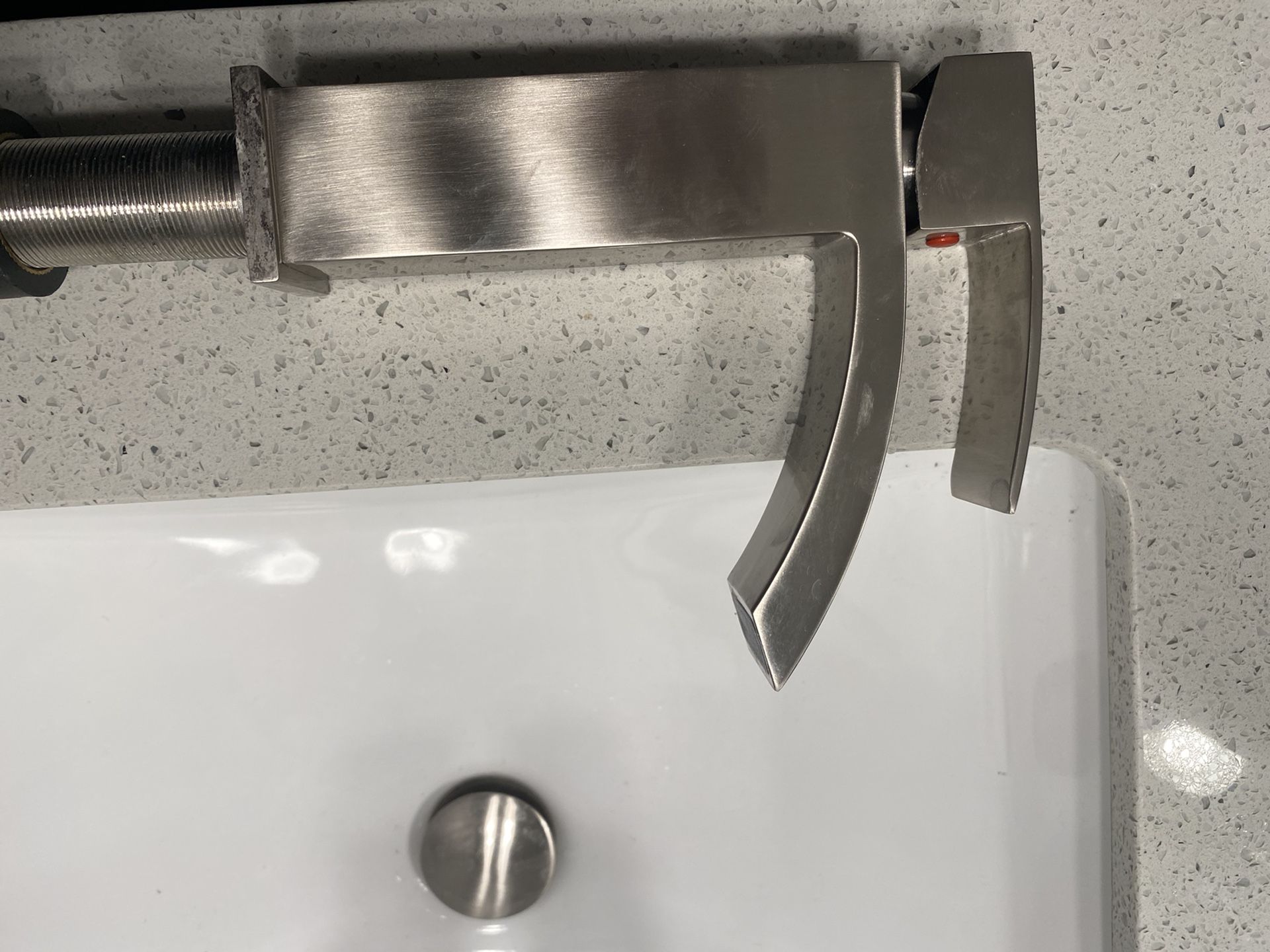 Two - Brushed Nickel Waterfall Faucets