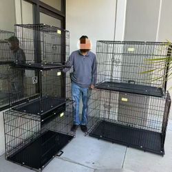 New In Box $30 To $70 Each 24” To 48” Small To X Large Dog cage Crate Kennel Pet Carrier Foldable Collapsible Steel Metal Mesh Wire 